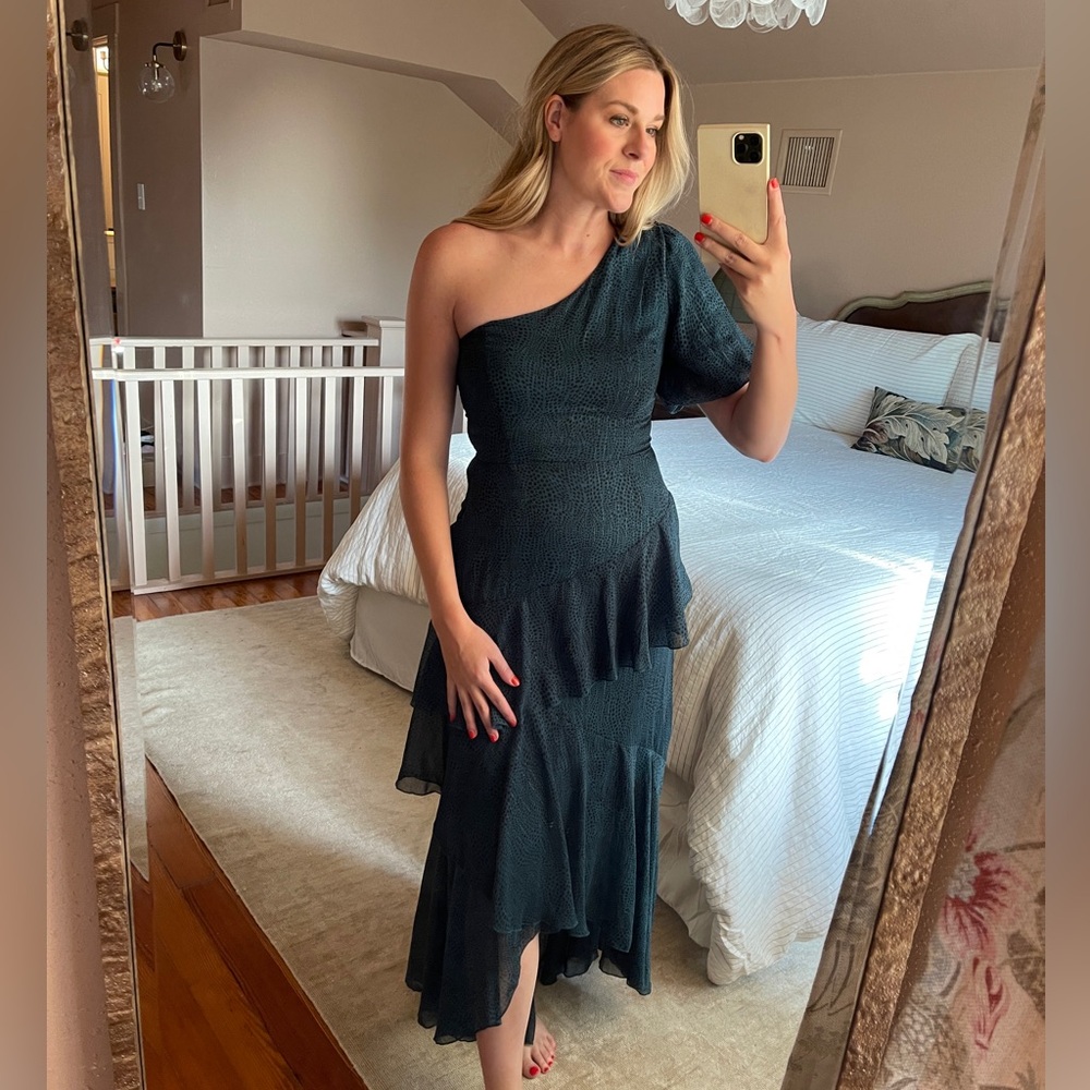 Floret Studios | Emerald Green Cocktail Dress | Small